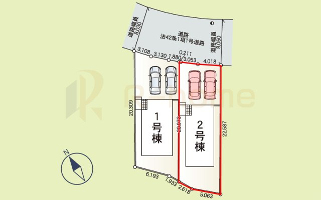 土浦市小岩田東第4　新築戸建て　2号棟の区画図|大きなお買い物だからこそ、メリット・デメリットを伝えさせて頂きます。
R-homeにお任せください♪