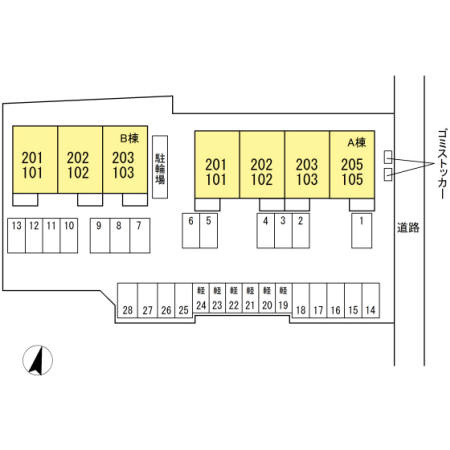クレール　A棟の区画図