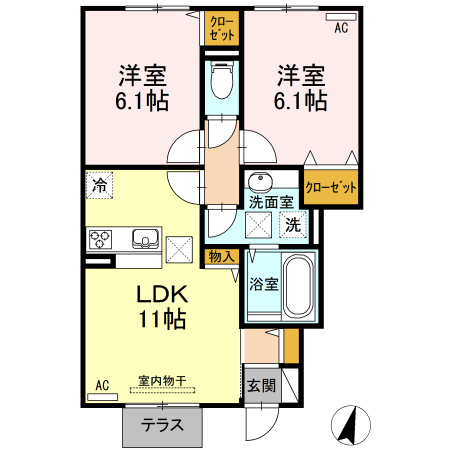 クレール　A棟の間取り