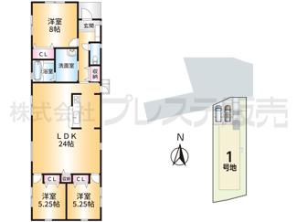 【間取り】 | 奈良市押熊町の新築一戸建 全５区画 ２ | １号地間取図