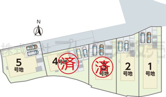 【区画図】 | 奈良市押熊町の新築一戸建 全５区画 ２ | 全体区画図