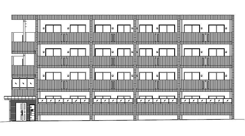 Green Terrace Toshimiの外観|南側立面図