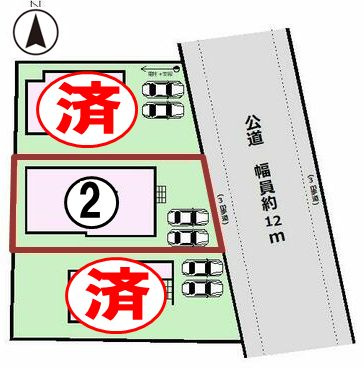下野市仁良川　2期　2号棟の区画図