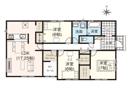 グラファーレ　下野市仁良川　2期　2号棟の間取り