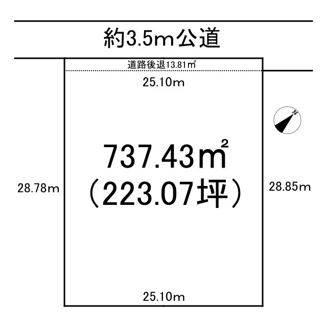 金古町土地③④号地一括の土地図|■建築条件はございません。（北西側より）