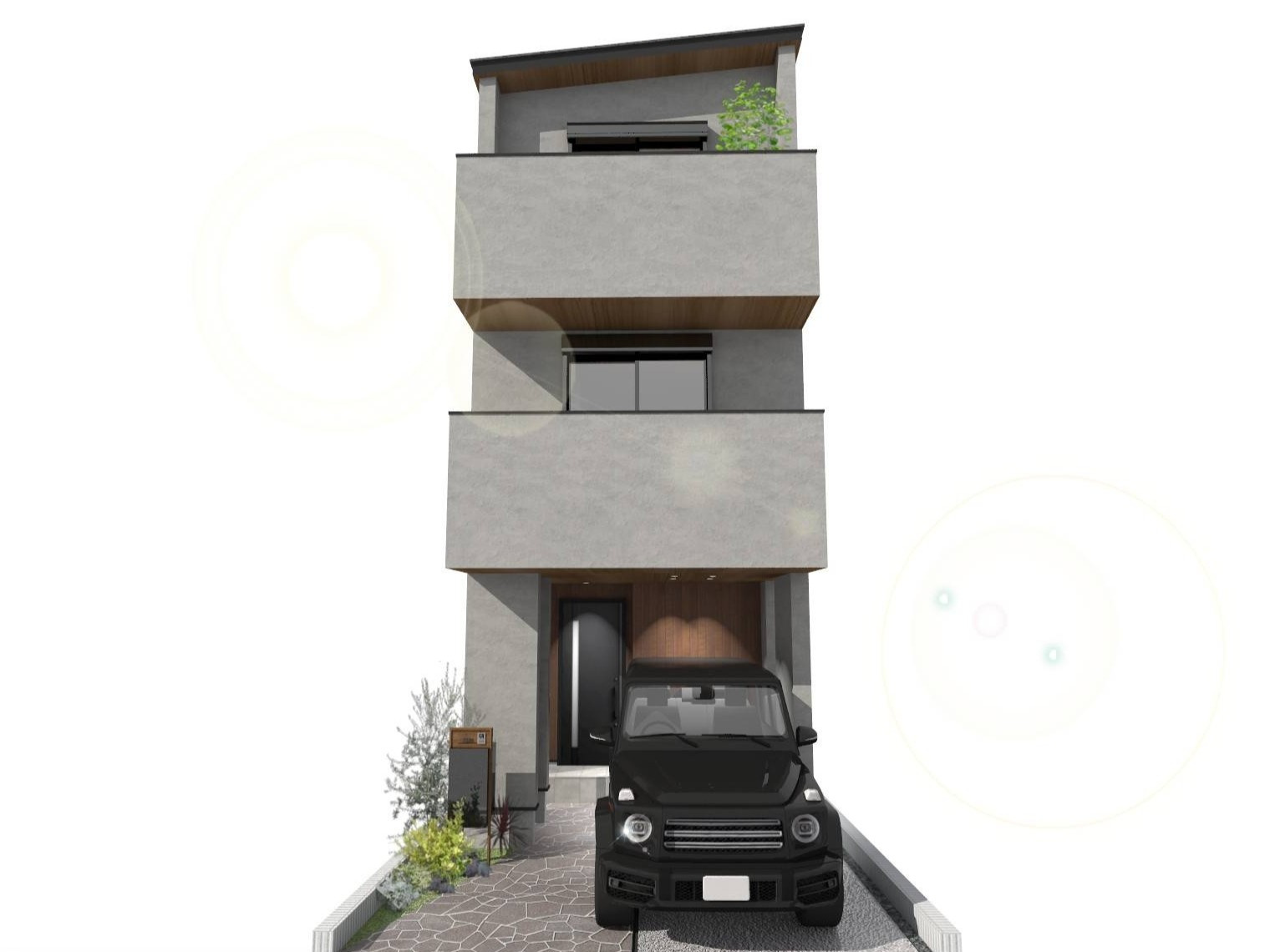 大阪市旭区新森3丁目の外観パース