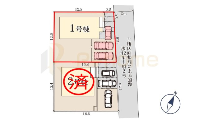 ひたちなか市船窪第1　新築戸建て　1号棟の区画図|大きなお買い物だからこそ、メリット・デメリットを伝えさせて頂きます。
R-homeにお任せください♪