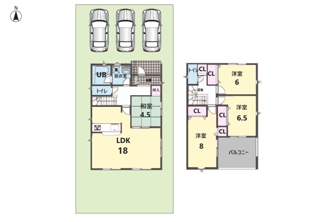 ２号棟　４LDK＋納戸　駐車場３台以上♪