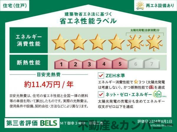 松山市御幸２丁目の新築一戸建の省エネ性能ラベル