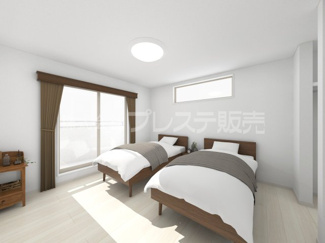 【洋室】 | 奈良市押熊町の新築一戸建 全５区画 ２ | ３号地洋室（主寝室）完成イメージ／南向きですので、陽あたり良好です♪