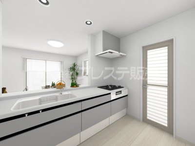 【キッチン】 | 奈良市押熊町の新築一戸建 全５区画 ２ | ３号地キッチン完成イメージ／人気の対面キッチン♪