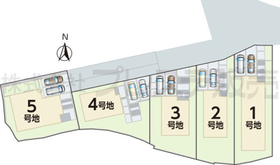 【区画図】 | 奈良市押熊町の新築一戸建 全５区画 ２ | 全体区画図
