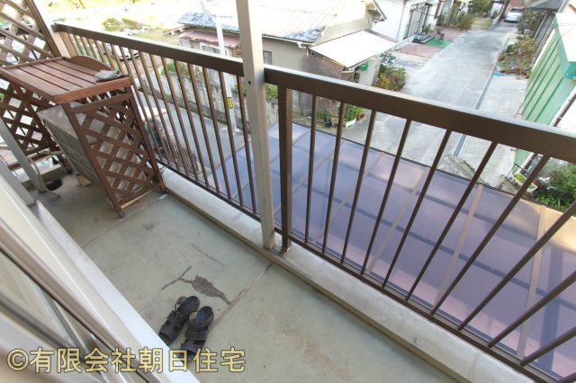 米田アパートのバルコニー