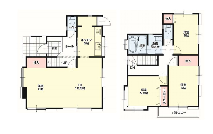 白岡市西　1期　中古一戸建ての間取り