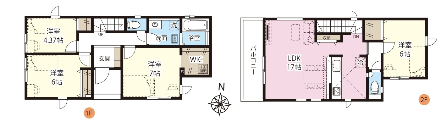 さいたま市大和田町18期　新築一戸建て　グラファーレ　02の間取り|さいたま市大和田町18期　新築一戸建て　グラファーレ　02、4LDK、土地面積152.09m2、建物面積97.50m2