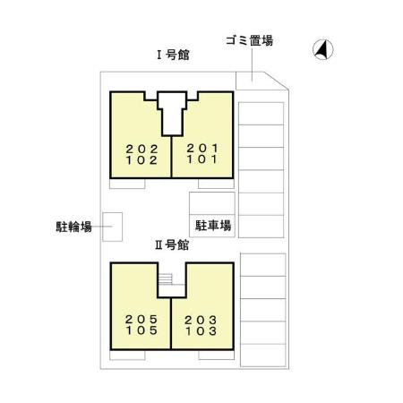 ホームパーティー Ⅱ号館の区画図