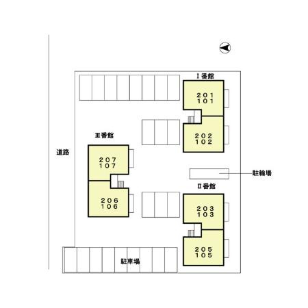 フローラルビレッジ Ⅰ番館の区画図