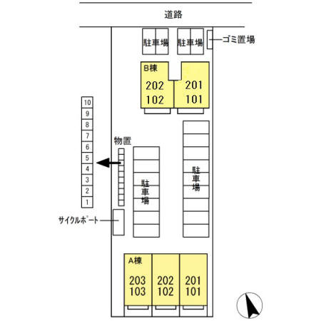 コンフォーレ鷹尾 A棟の区画図