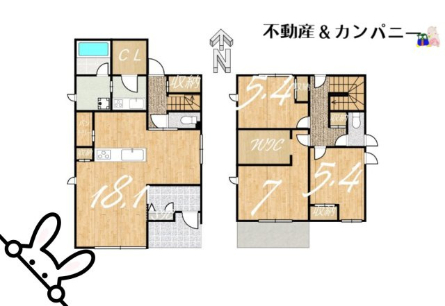 松山市古川南３丁目の新築一戸建の間取り
