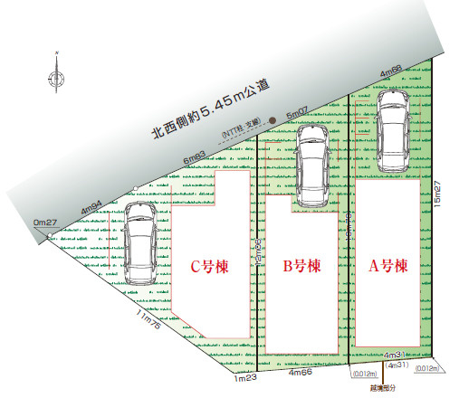 杉並区井草1丁目　駅近×車庫付　ZEH水準住宅　2棟の区画図|※A号棟は終了です