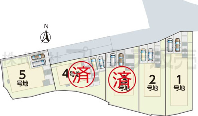 【区画図】 | 奈良市押熊町の新築一戸建 全５区画 ２ | 全体区画図