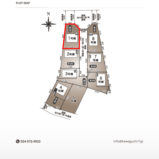 【区画図】 | Cradle garden　郡山市富田町第１９　１号棟 | ★内覧予約で新米2kg★