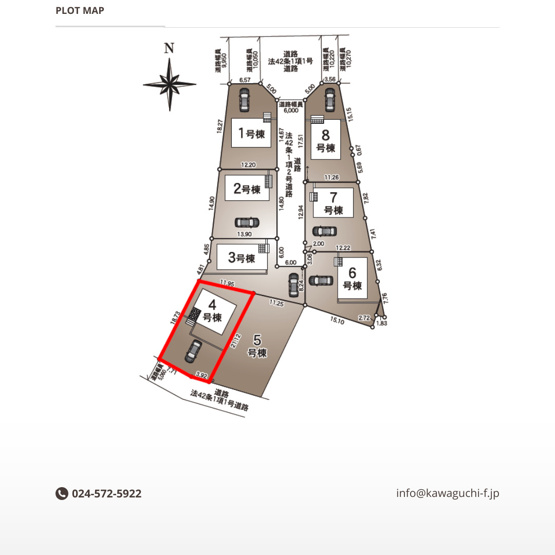 【区画図】 | Cradle garden　郡山市富田町第１９　４号棟 | ★内覧予約で新米2kg★