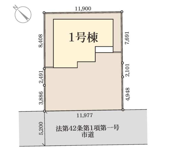 リーブルガーデン高崎市町屋町の区画図|道路に面した敷地で車庫入れもスムーズにできそうです。