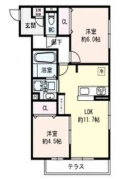 Flat　Comfy　豊中の間取り