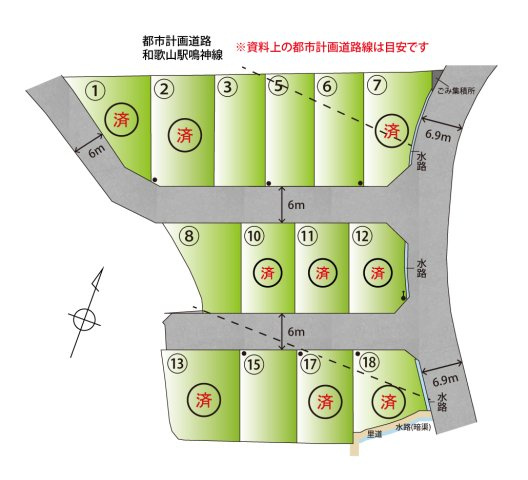 ライフフィールド秋月Ⅷの区画図