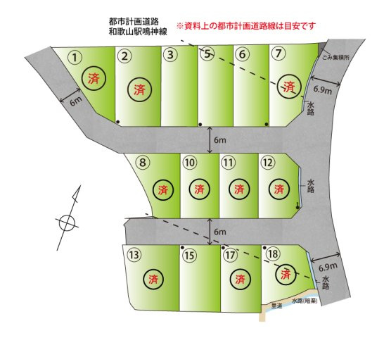 ライフフィールド秋月Ⅷの区画図