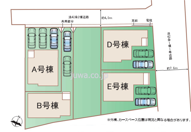 【新築分譲住宅】ふじみ野市亀久保3丁目の区画図
