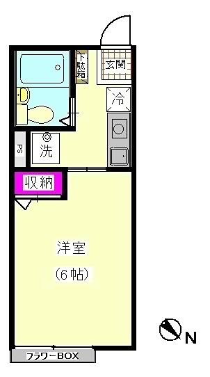 収納完備！約６帖の１Ｋタイプ！