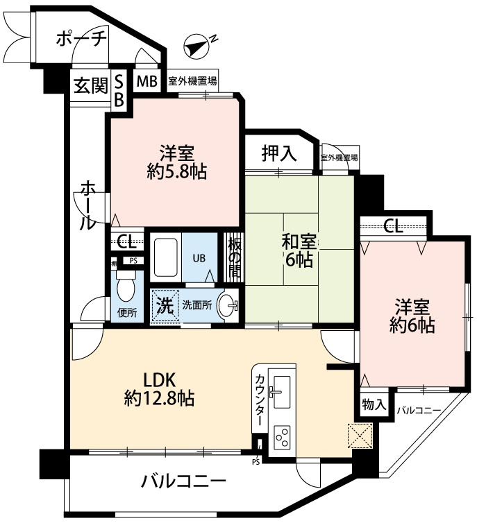 リベール栗山の間取り|間取図