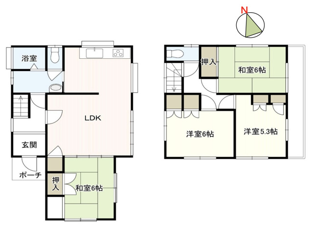 【間取り】 | 北本市中丸3丁目　中古戸建