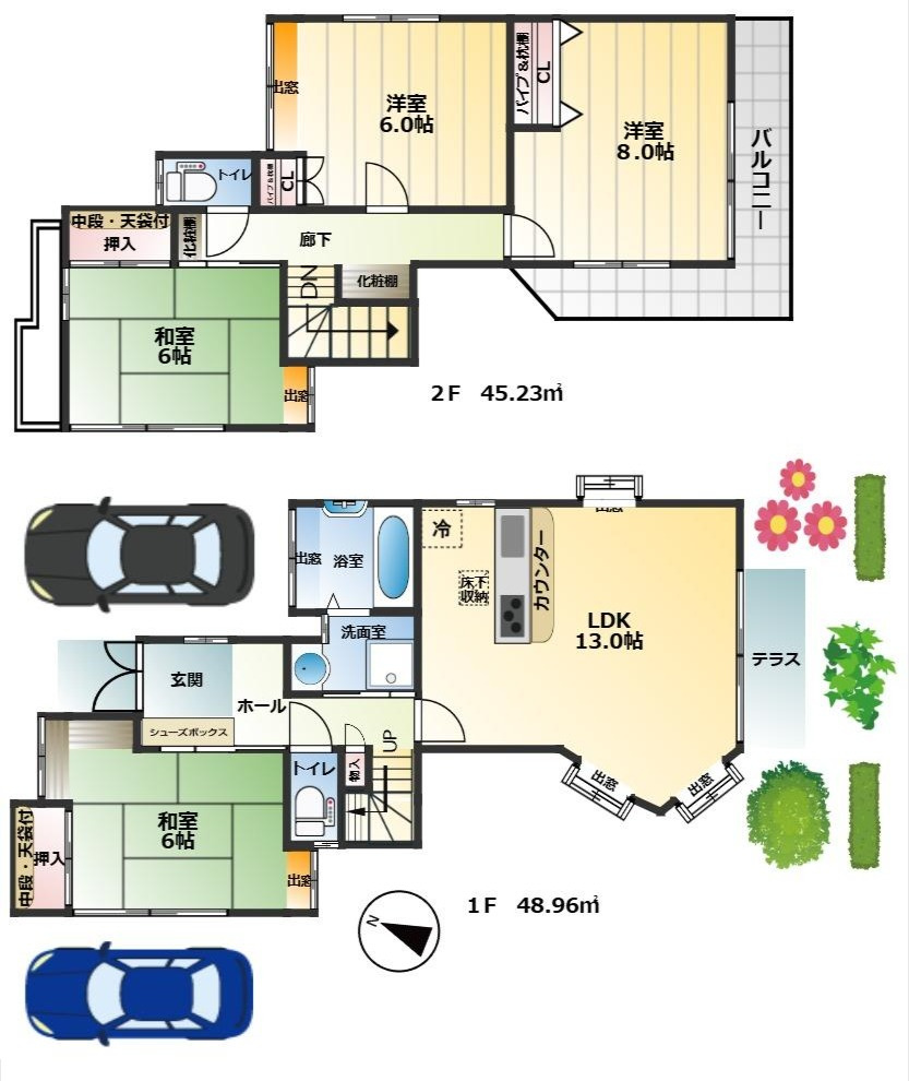 入間市高倉５丁目中古戸建ての間取り