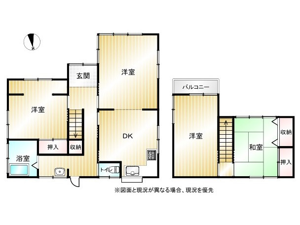 熊谷市柿沼　中古戸建の間取り|図面と現況が異なる場合、現況を優先とします。
