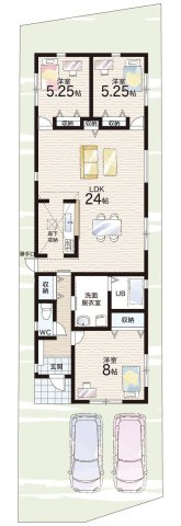 ●奈良市押熊町　第4期　新築一戸建ての間取り|1号地