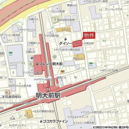 リシェス明大前の地図