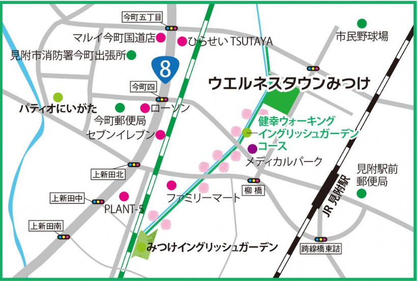 ウエルネスタウンみつけ【補助金対象土地】の地図