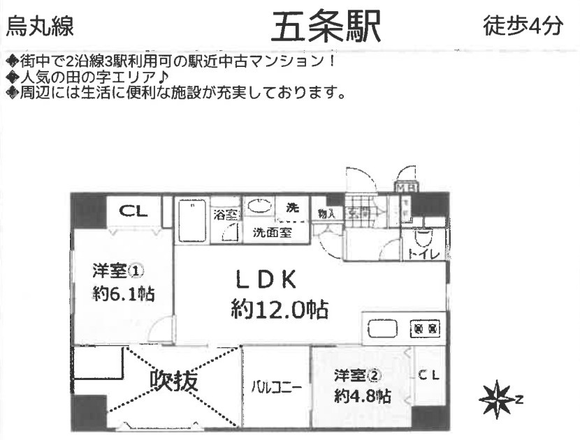 プリオーレ京都烏丸五条の間取り