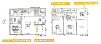 【間取り】 | 愛川町中津  5号棟 第132 | 防犯カメラ（利用時Wifi接続必要）　人感センサー付玄関灯　インナーバルコニー　浴室乾燥機+窓　全居室収納