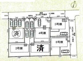 【区画図】 | 愛川町中津  5号棟 第132 | 5号棟　角地　北西側約3.3ｍ・北東側約3.8ｍ各公道（セットバック持分有）　駐車1台（車種によります）　敷地面積40.6坪