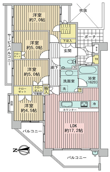 【間取り】 | S52103-ｸﾞﾗﾝ･ﾌﾞﾙｰ北山通