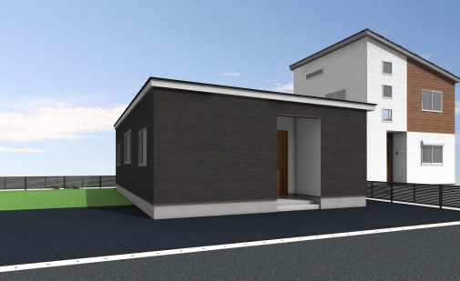 新築住宅　大空町3丁目の外観パース
