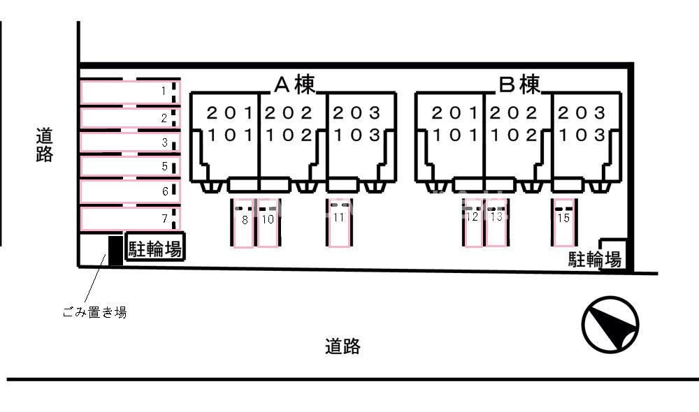 バスケ　ド　フルール　Ｂの区画図