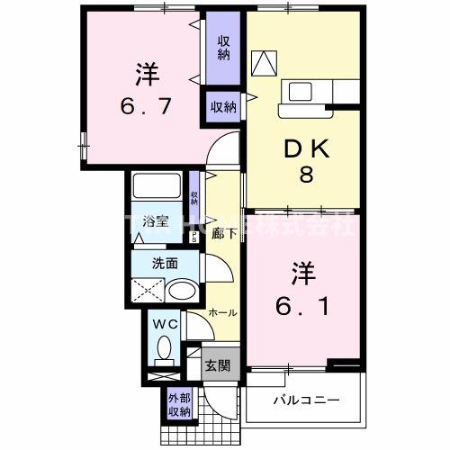 バスケ　ド　フルール　Ｂの間取り|カウンターキッチンを設置しています＊
