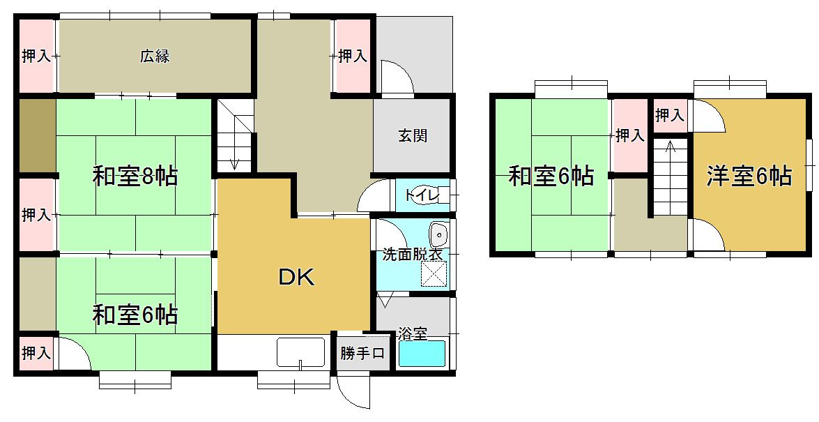 北城町1丁目　貸家2号の間取り
