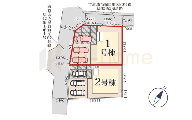 ひたちなか市堀口第4　新築戸建て　1号棟の区画図|大きなお買い物だからこそ、メリット・デメリットを伝えさせて頂きます。
R-homeにお任せください♪