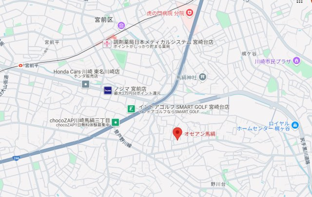 オセアン馬絹の地図